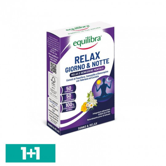 EQUILIBRA maisto papildas Relax Day & Night, 50 tablečių