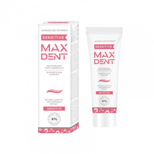 MAXDENT dantų pasta jautriems dantims Sensitive, 75 ml