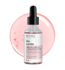 BIONNEX Nordea AHA 10% + BHA 2% Exfoliate + Lingonberry, veido šveitiklis, 30 ml