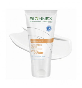 BIONNEX Preventiva apsauginis kremas nuo saulės sausai ir jautriai odai SPF 50+, 50 ml