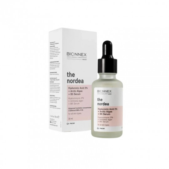 BIONNEX Nordea Hyaluronic Acid B5 + Artic Algae, drėkinamasis, 30 ml