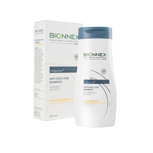 BIONNEX Organica šampūnas nuo plaukų slinkimo sausiems ir pažeistiems plaukams, 300 ml
