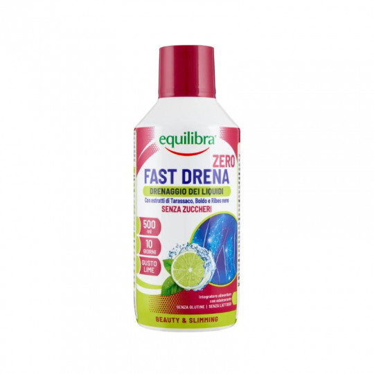 EQUILIBRA maisto papildas Fast Drain ZERO, skysčių balansui ir organizmo drenažui, 500ml