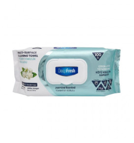 DEEP FRESH All-Purpose Surface Cleaning Wet Wipes Jasmine Scent 100 pcs