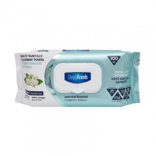 DEEP FRESH All-Purpose Surface Cleaning Wet Wipes Jasmine Scent 100 pcs