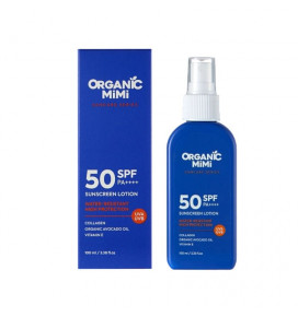 ORGANIC MIMI Suncare apsauginis losjonas nuo saulės purškiamas SPF50, 100 ml