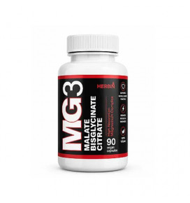 MG3 Magnesium Malate, Bisglycinate, Citrate, B6 90 capsules