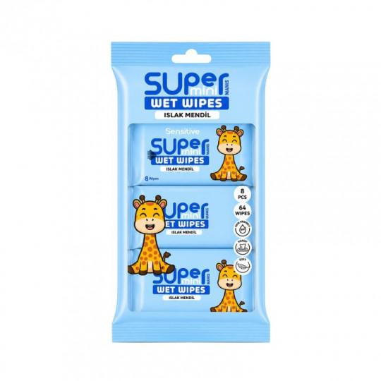 CLASSIC GIRAFFE Wet Wipes, 8×8 pcs