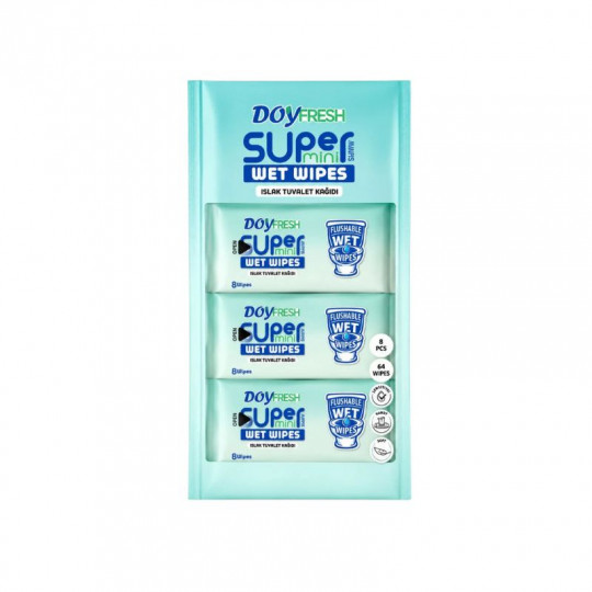 DOYFRESH Super Mini drėgnas tualetinis popierius, 8x8 vnt