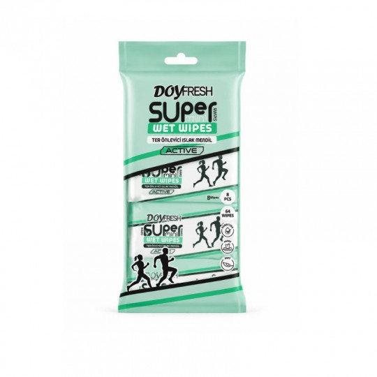 DOYFRESH Super Mini drėgnos servetėlės sportuojantiems, 8x8 vnt