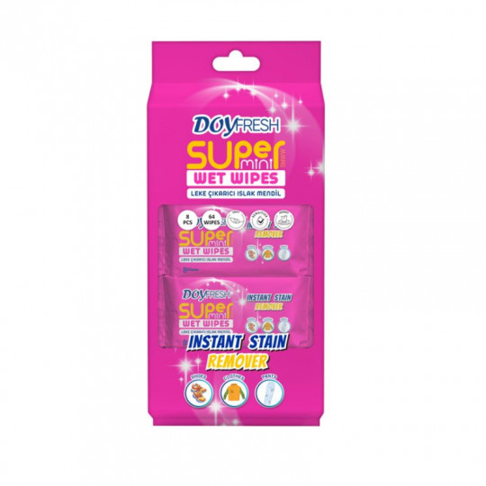 DOYFRESH MINI Wet Wipes for Stain Removal, 8×8 pcs