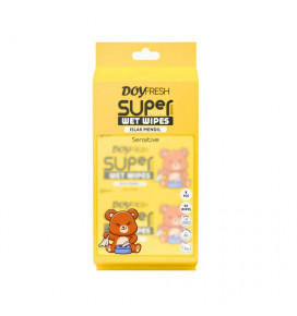 DOYFRESH Super Mini drėgnos servetėlės geltonos, 8x8vnt