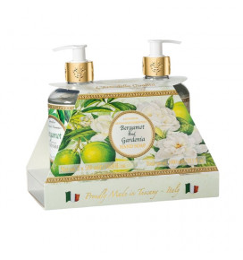 FIORENTINO skystų muilų dovanų rinkinys Bergamotė ir Gardenija, 2 × 500 ml
