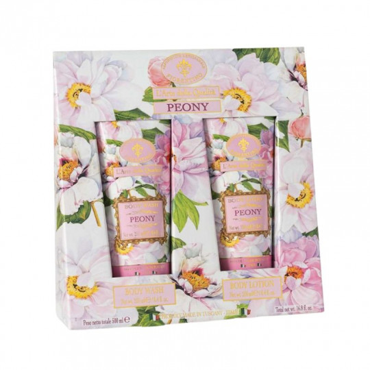 FIORENTINO Bath Gift Set Peony Body Wash 250 ml Body Lotion 250 ml