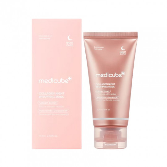 MEDICUBE Collagen Night Wrapping Mask tepama naktinė veido kaukė, 75 ml