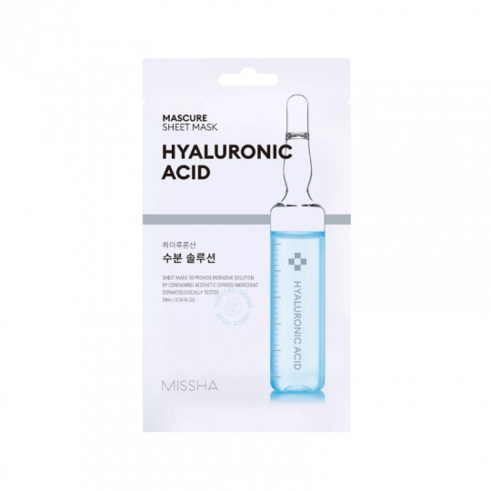 Missha Mascure Solution Sheet Mask, Hyaluronic Acid, 28 ml