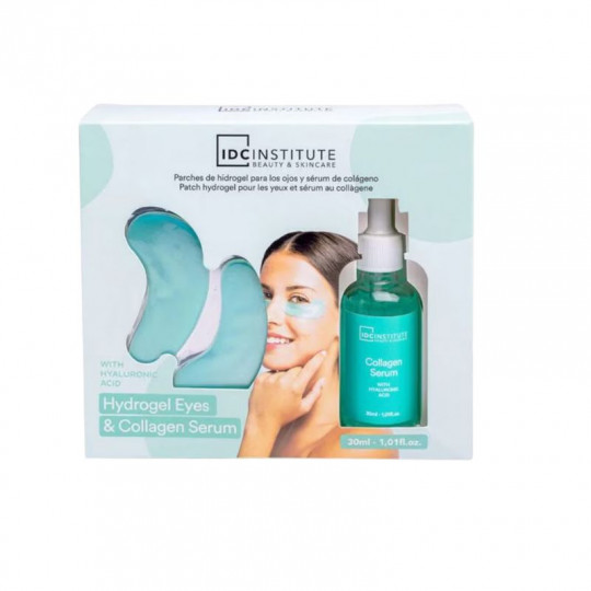 IDC INSTITUTE veido priežiūros rinkinys Hyaluronic Acid (padeliai, kolageno serumas)