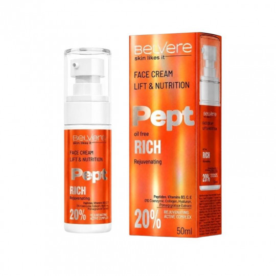 BELLE JARDIN Belvere Rich Pept sodrios tekstūros stangrinamasis veido kremas, 50 ml