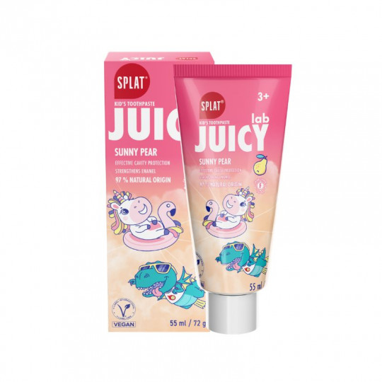 SPLAT Juicy lab vaikiška dantų pasta kriaušių skonio 3+, 55 ml