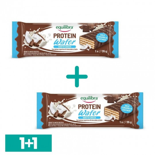 EQUILIBRA baltyminis vaflis, kokosų skonio, 35g