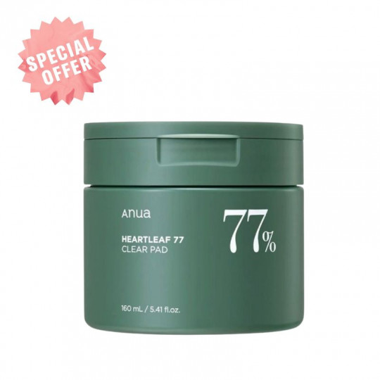 ANUA Hearlieaf 77% Toner Pads - švelniai odą šveičiantys tonerio padeliai, 160 ml (70 padelių)