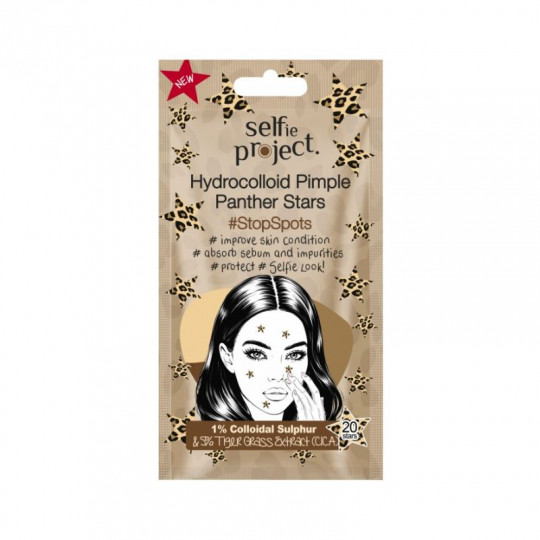 SELFIE PROJEKT Hydrocolloid Pimple Patches, Leopard Stars StopSpots, 20 pcs