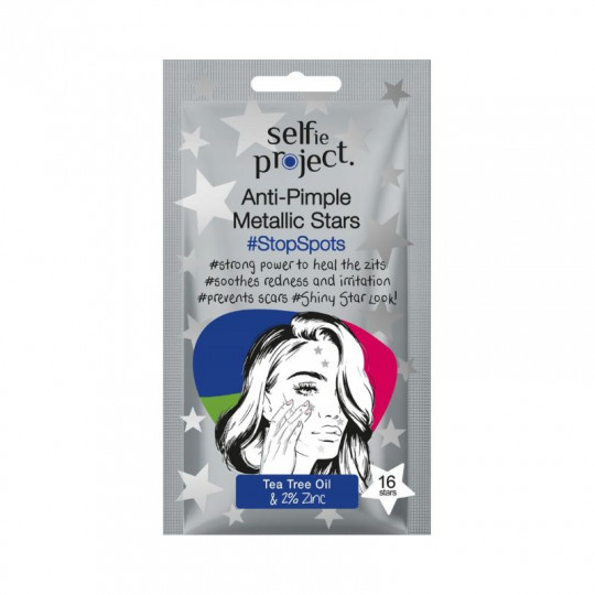 SELFIE PROJEKT Pimple Patches, Silver Stars StopSpots, 16 pcs