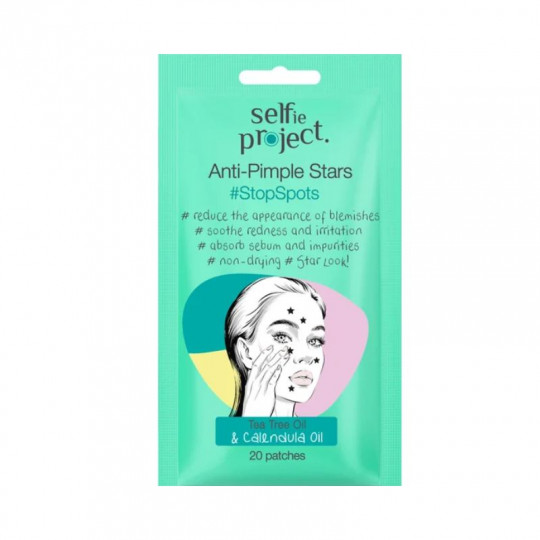 SELFIE PROJEKT Pimple Patches, Black Stars StopSpots, 20 pcs