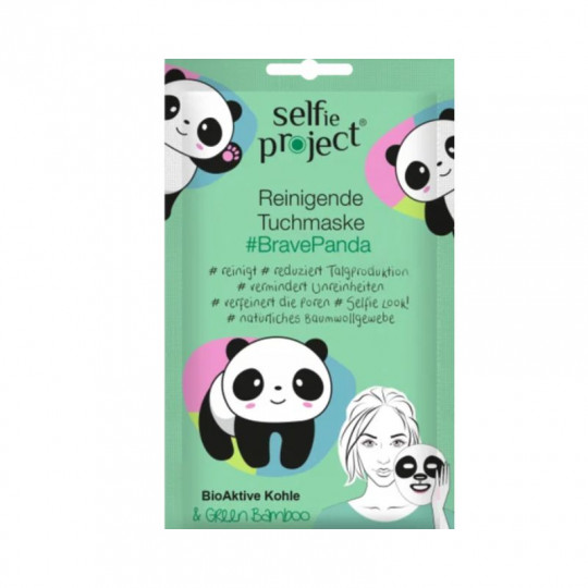SELFIE PROJEKT Cleansing Sheet Face Mask, BravePanda, 15 ml