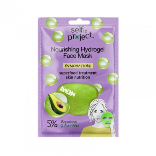 SELFIE PROJEKT hidrogelinė kaukė veidui maitinamoji Avocado, 1 vnt