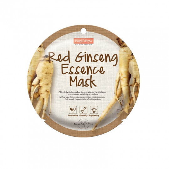 PUREDERM Red Ginseng Essence Mask, 18 g