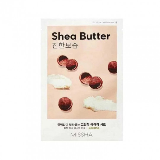 MISSHA Airy Fit Sheet Mask Shea Butter veido kaukė su taukmedžiu, 19 g