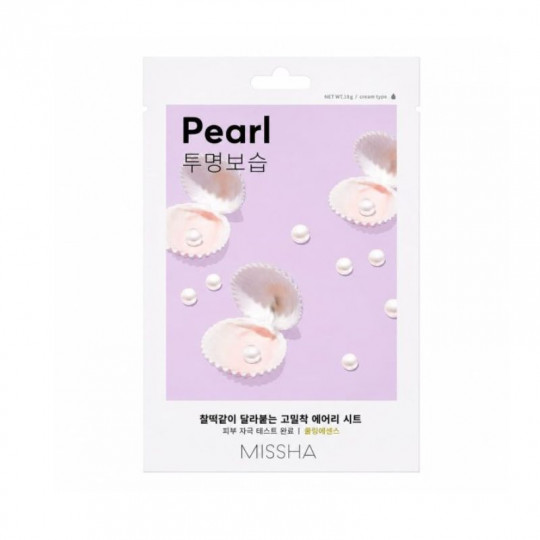 Missha Airy Fit Sheet Mask Pearl lakštinė kaukė su perlų ekstraktu, 19 g