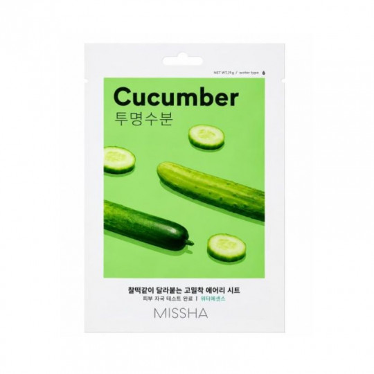 Missha Airy Fit Sheet Mask veido kaukė su agurkais, 19 g
