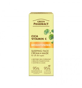 Green Pharmacy naktinis veido kremas kaukė Cica + Vitamin C, 50 ml