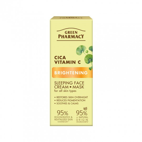 Green Pharmacy naktinis veido kremas kaukė Cica + Vitamin C, 50 ml