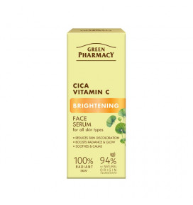Green Pharmacy Brightening Face Serum with Cica + Vitamin C, 30 ml