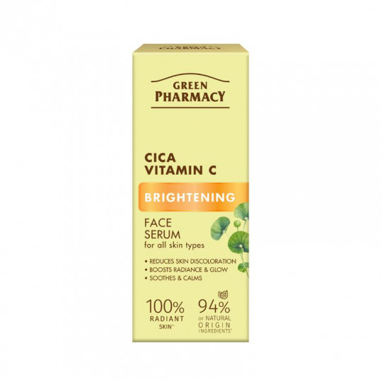 Green Pharmacy veido serumas su cica ir vitaminu C, 30 ml