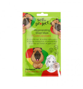 SELFIE PROJECT lakštinė kaukė veidui atstatomoji CuteCapibara, 15 ml