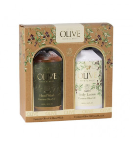 AURORA Olive dovanų rinkinys 2x300ml rankų muilas, rankų losjonas