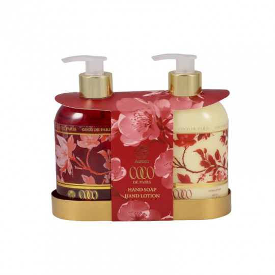 AURORA COCO DE PARIS dovanų rinkinys 2x400 ml rankų losjonas, rankų muilas