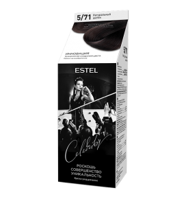 Estel Celebrity kreminiai plaukų dažai 5/71 "Natūralus šatenas", 140 ml.