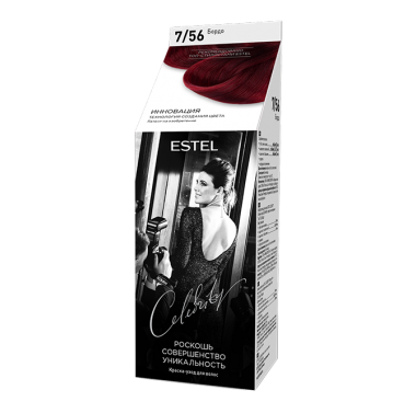 Estel Celebrity kreminiai plaukų dažai 7/56 "Bordo"
