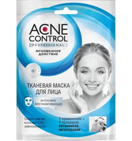 FITOKOSMETIK Acne Control kaukė veidui, intensyviai atstatanti, lakštinė, 25 ml