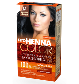 Henna Color dažai plaukams 1.1 mėlynai-juoda, 115 ml