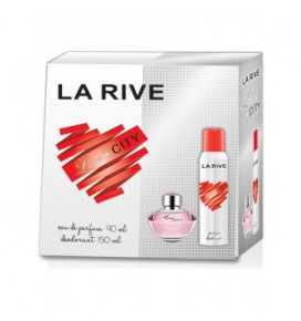 LA RIVE rinkinys moterims LOVE CITY (kvapusis vanduo 90 ml + dezodorantas 150 ml)