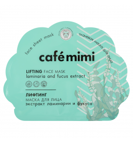 CAFE MIMI stangrinamoji lakštinė kaukė veidui su laminarijos ekstraktu, 22 g