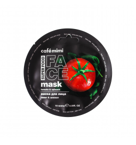 CAFE MIMI kaukė veidui pomidoras ir špinatas, 10 ml