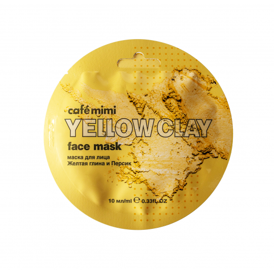 CAFĖ MIMI kaukė veidui Geltonasis molis ir persikas, 10 ml
