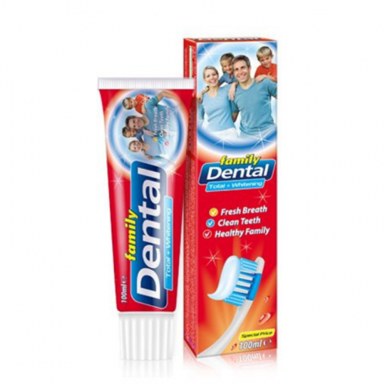 DENTAL Family dantų pasta, kompleksinė priežiūra ir balinimas, 100 ml